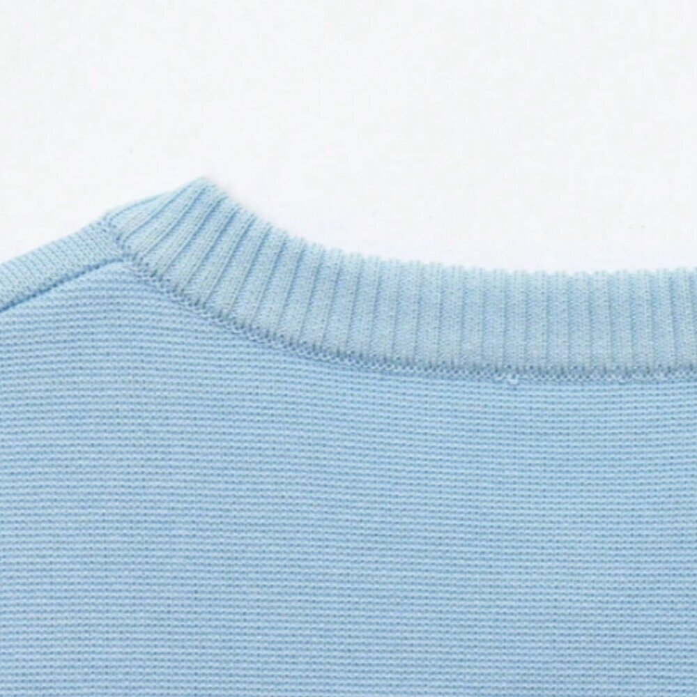 Blue Casual Women's Short Sleeve Knit Top - Picture 11 of 11